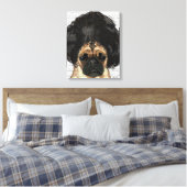 Pug in een slechte figuur canvas afdruk (Insitu (Slaapkamer))