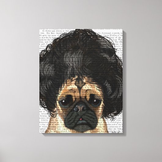 Pug in een slechte figuur canvas afdruk (Voorkant)