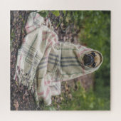 Pug in een zak legpuzzel (Horizontaal)