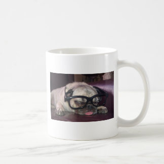 Pug in glas koffiemok
