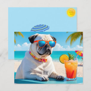 Pug in het Paradise Briefkaart