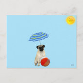 Pug in het Paradise Briefkaart (Achterkant)