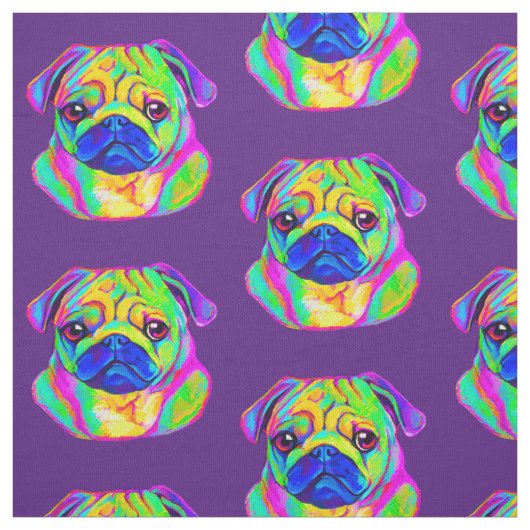 Pug in kleuren stof (Swatch)
