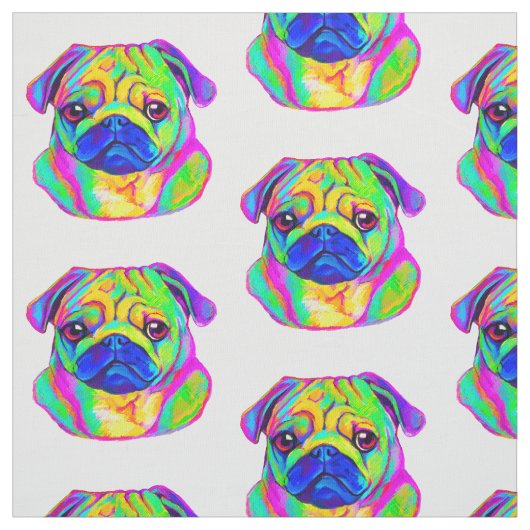 Pug in kleuren stof (Swatch)