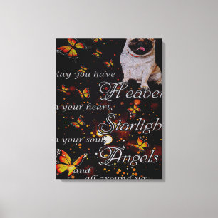 Pug in mijn hart, grappige Hondenliefhebber-cadeau Canvas Afdruk