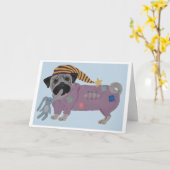 Pug in PJs Kaart (Gele Bloem)