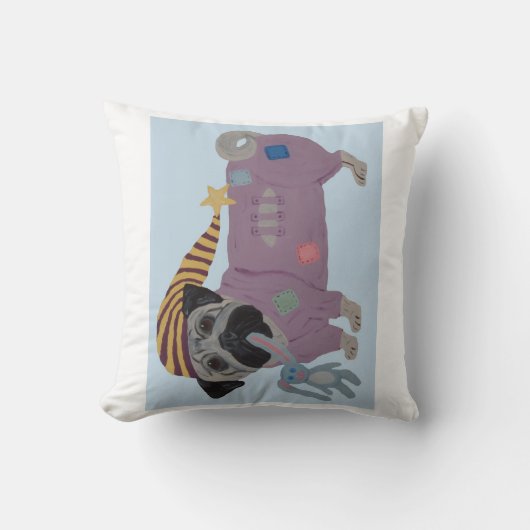 Pug in PJs  Kussen (Voorkant)