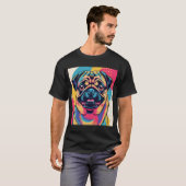 Pug in Pop Art Eén T-shirt (Voorkant volledig)