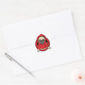 Pug in rode hoodie vierkante sticker (Envelop)