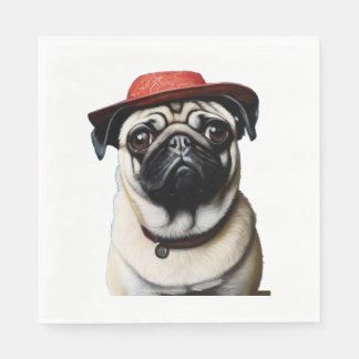 Pug in rood pet Classic T-Shirt Servet