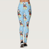 Pug in Santa Hat Pattern Leggings (Achterkant)