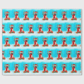 Pug in sneeuw met kerstcadeautjes cadeaupapier (Vlak)