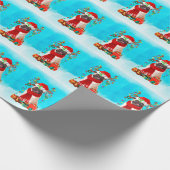 Pug in sneeuw met kerstcadeautjes cadeaupapier (Hoek)