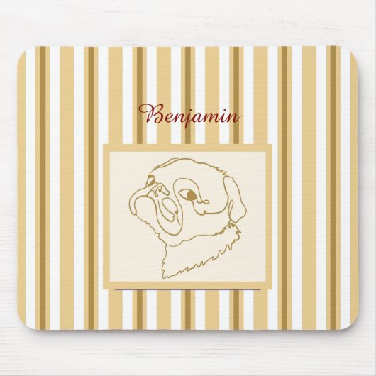 Pug in Style: Uw aangepaste bericht hier! Muismat (Voorkant)