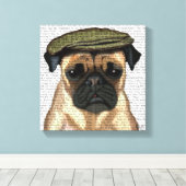 Pug in vlak Pet Canvas Afdruk (Insitu (Houten vloer))