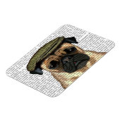 Pug in vlak Pet Magneet (Linkerzijde)