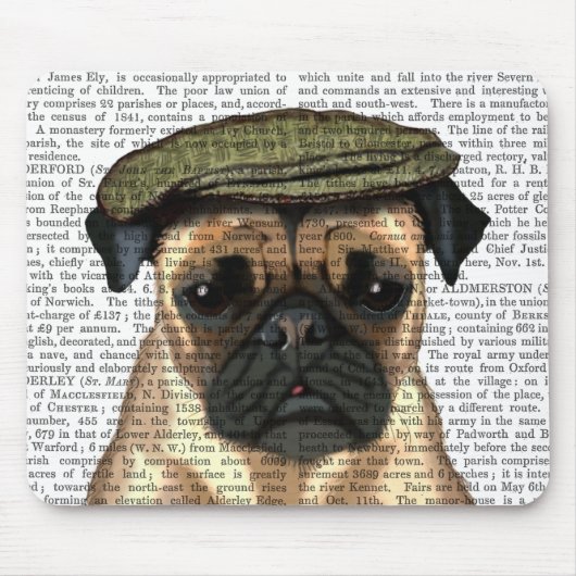 Pug in vlak Pet Muismat (Voorkant)