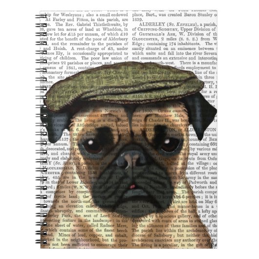 Pug in vlak Pet Notitieboek (Voorkant)