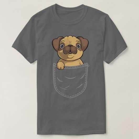 Pug in zakzak t-shirt (Design voorkant)
