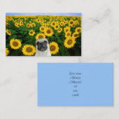 Pug in zonnebloemen visitekaartjes (Voorkant / Achterkant)