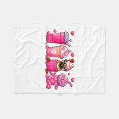 Pug Inside Cup Coffees Lover Valentines Day Heart  Fleece Deken (Voorkant (Horizontaal))