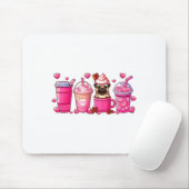 Pug Inside Cup Coffees Lover Valentines Day Heart Muismat (Met muis)