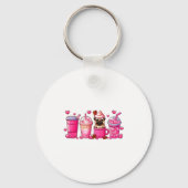 Pug Inside Cup Coffees Lover Valentines Day Heart  Sleutelhanger (Voorkant)