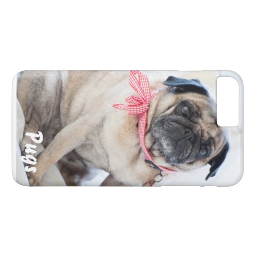 Pug iPhone 7 plus hoesje (Achterkant (Horizontaal))