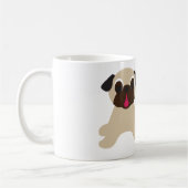 Pug is een grote hond, een kleine Mok met een mond (Links)