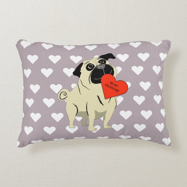 Pug is mijn Valentijn Accent Kussen (Voorkant)