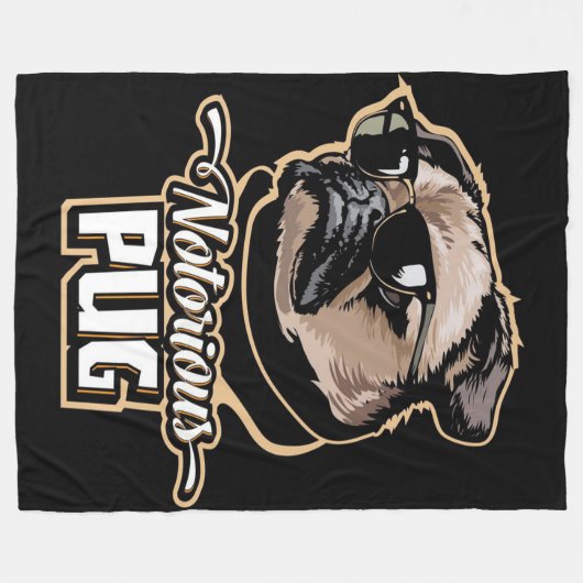 Pug-items pug-cadeautjes pug-mandje fleece deken (Voorkant (Horizontaal))