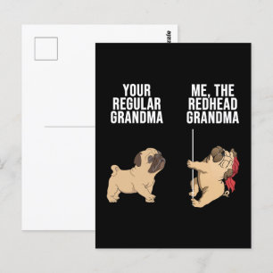 Pug Je Regelmatige Oma Ik De Roodharige Oma Briefkaart