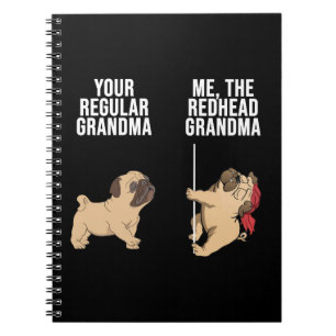 Pug je reguliere grootmoeder me de redhead grootmo notitieboek