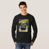 Pug Jester Mardi Gras Dog Mom or Dad T-shirt (Voorkant volledig)