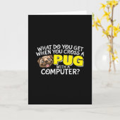 Pug Joke - Kruis een stekker aan met een computer Kaart (Gele Bloem)