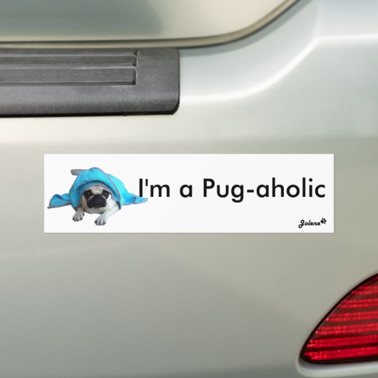 Pug Jolene Bumpersticker (Op auto)
