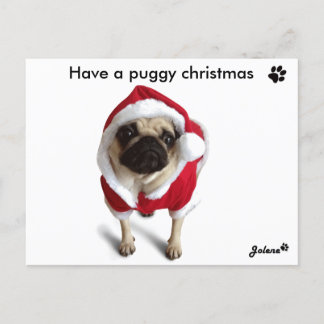 Pug Jolene kerstkaarten Feestdagenkaart