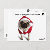 Pug Jolene kerstkaarten Feestdagenkaart (Voorkant / Achterkant)