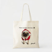 Pug Jolene Kersttas Tote Bag (Voorkant)