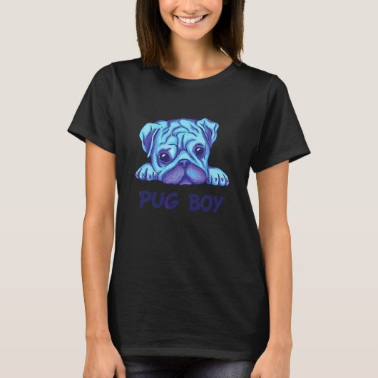 Pug Jongen Hondengezicht Pug T-shirt (Voorkant)