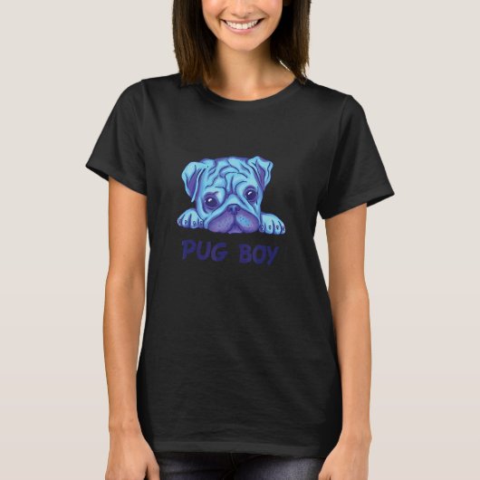 Pug Jongenshond Gezicht Pug T-shirt (Voorkant)