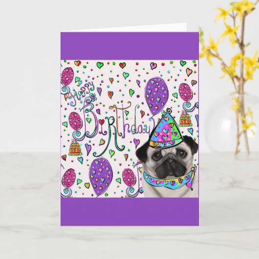 Pug Kaart (Gele Bloem)