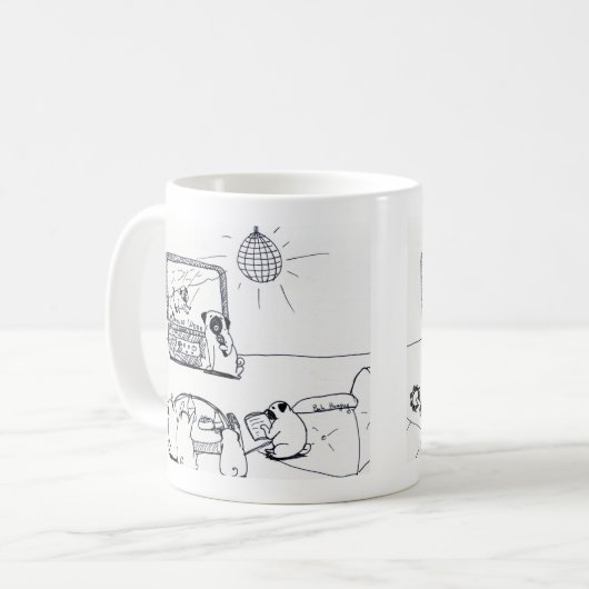 Pug Karaoke Koffiemok (Voorkant links)