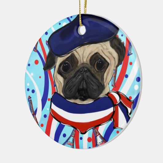 PUG KERAMISCH ORNAMENT (Links)