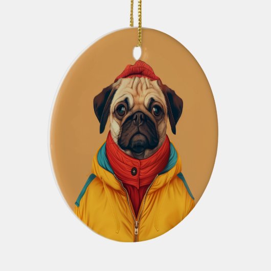Pug Keramisch Ornament (Rechts)