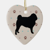 Pug Keramisch Ornament (Rechts)