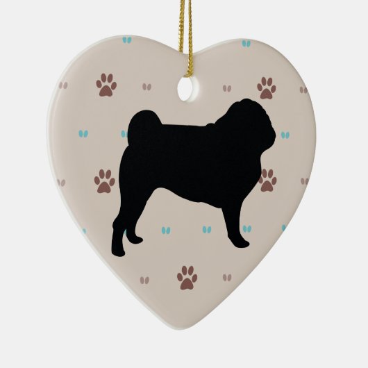 Pug Keramisch Ornament (Rechts)