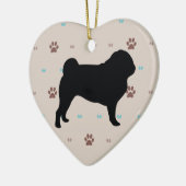 Pug Keramisch Ornament (Links)