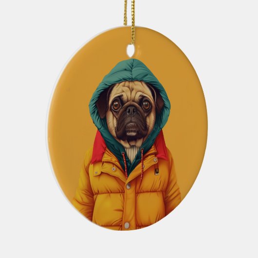 Pug Keramisch Ornament (Rechts)