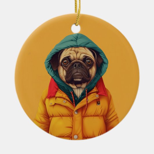 Pug Keramisch Ornament (Voorkant)